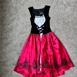 Leg Avenue Black and Red Pirate / Milkmaid Costume Dress